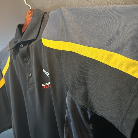 C8R CORVETTE RACING THREE-TONE POLO BLACK GRAY AND YELLOW - Picture 3 of 7